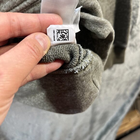 North Face Hoodie Mens Large Sweatshirt Logo Pullover Kangaroo Pockets Khaki - Picture 11 of 13